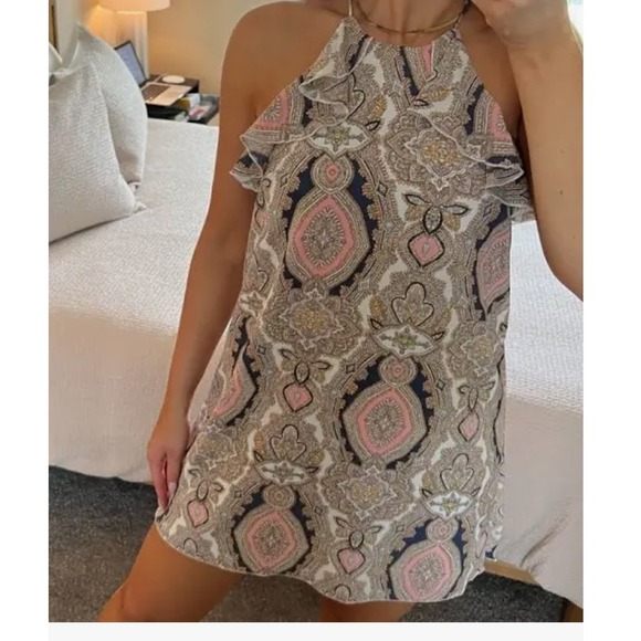 BCBGeneration Paisley Halter‎ Mini Dress Casual Party - Size M - Picture 1 of 5